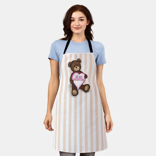 Sei mein Niedlicher Teddybär und mein Herz Schürze (Getragen)