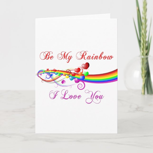 Sei mein Rainbow Gay Valentine Feiertagskarte (Vorderseite)