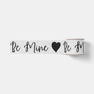 Sei mein schwarzer Glitzer Valentins Grosgrain-Ban Ripsband