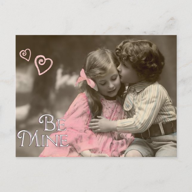 Sei mein süßes Vintages Valentin Feiertagspostkarte (Vorderseite)