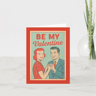 Sei mein Valentin Retro Grußkarte Karte