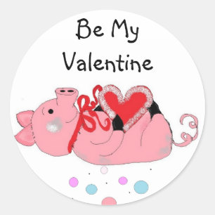 Sei mein Valentin Runder Aufkleber