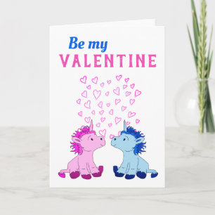 Sei mein Valentin Süße Einhörner Valentinstag Feiertagskarte