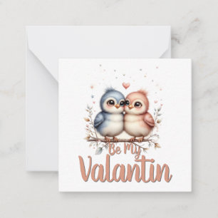 Sei mein Valentin – Süße Liebesvögel Valentins-Kun Mitteilungskarte
