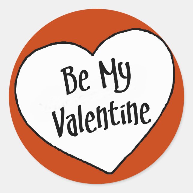 Sei mein Valentine - Aufkleber (Vorderseite)