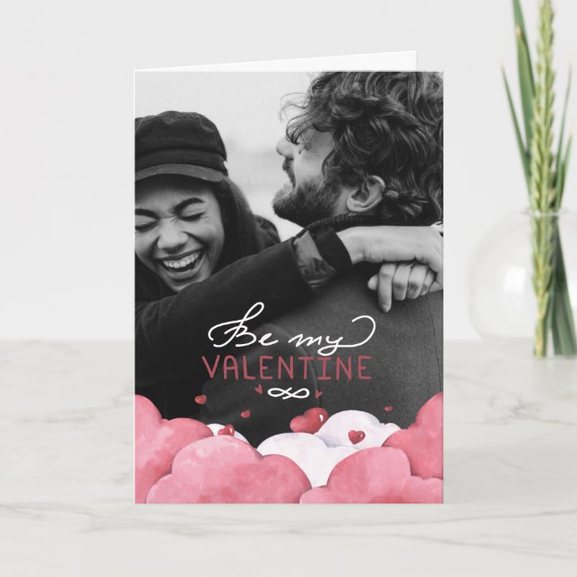 Sei mein Valentine | Couple-Foto Karte (Vorderseite)