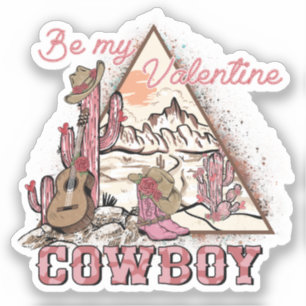 Sei mein Valentine Cowboy Aufkleber