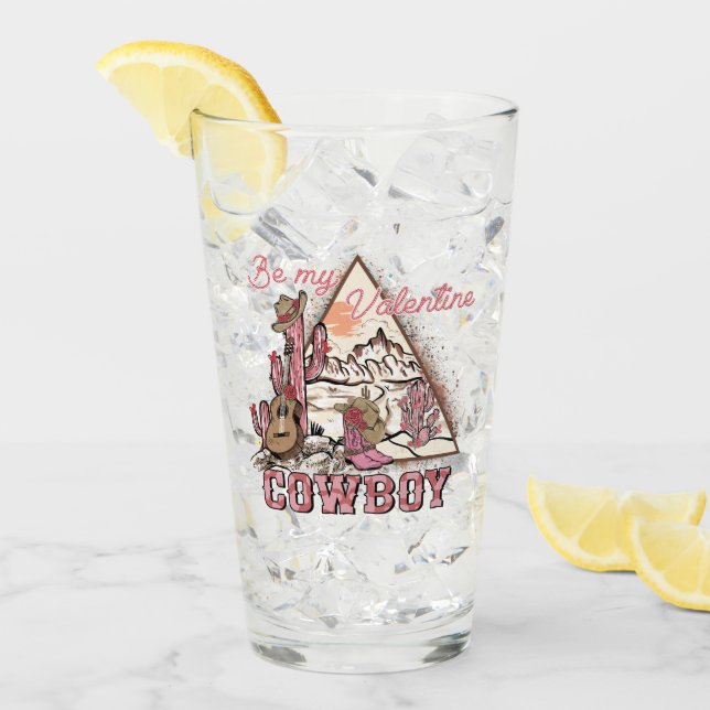 Sei mein Valentine Cowboy | Romantische Western-Wü Glas (Vorderseite Ice)