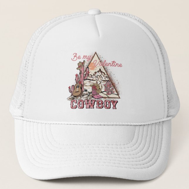Sei mein Valentine Cowboy Truckerkappe (Vorderseite)