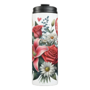Sei mein Valentine floral/herz Thermosbecher