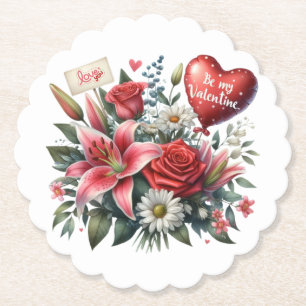 Sei mein Valentine floral/herz Untersetzer