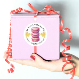 Sei mein Valentine Happy Valentinstag Macaron Runder Aufkleber