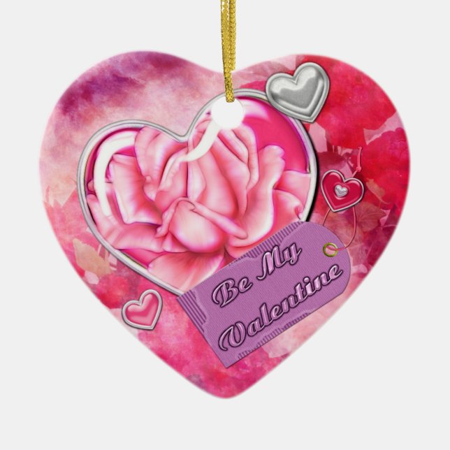 Sei mein Valentine Keramikornament (Vorne)