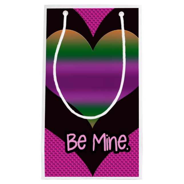 Sei mein Valentine Lila Herz Kleine Geschenktüte (Vorderseite)