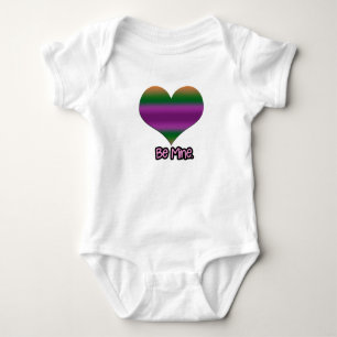 Sei mein Valentine Lila Strip Herz Baby Strampler