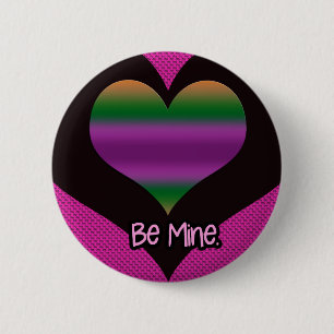 Sei mein Valentine Lila Strip Herz Button