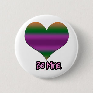 Sei mein Valentine Lila Strip Herz Button