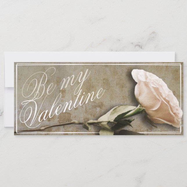 Sei mein Valentine mit Rose (Vorderseite)