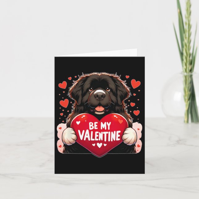 Sei mein Valentine Newfie Dog Heart Karte (Vorderseite)