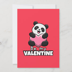 Sei mein Valentine - Niedliche Panda, die eine Her Feiertagskarte