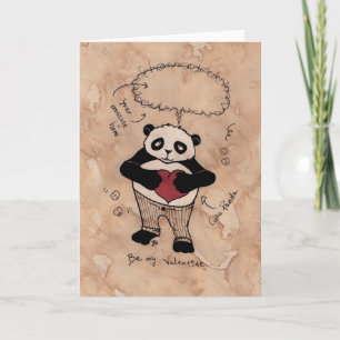 Sei mein Valentine, Panda. Feiertagskarte