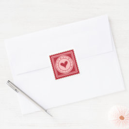 Sei mein Valentine Quadratischer Aufkleber