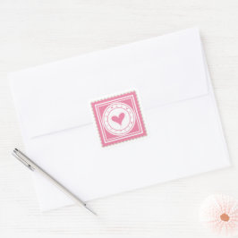 Sei mein Valentine Quadratischer Aufkleber