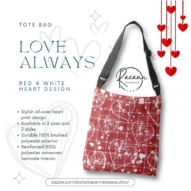 Sei mein Valentine Red & White Heart Design Tote B Tragetaschen Mit Langen Trägern (Von Creator hochgeladen)