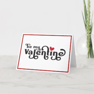 Sei mein Valentine Retro Typografie Valentine Feiertagskarte