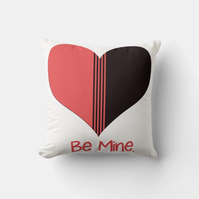 Sei mein Valentine Roter Streifen Herz Kissen (Vorderseite)