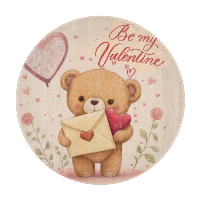 Sei mein Valentine Schneidebrett (Vorderseite)