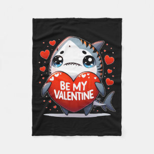 Sei mein Valentine Tiger Shark Herz Fleecedecke