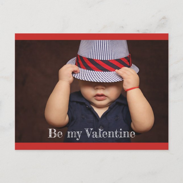Sei mein Valentine | Valentinstag Foto Postkarte (Vorderseite)