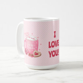 Sei mein Valentinenkakao, Kekse, Süßigkeiten-Rosa- Kaffeetasse