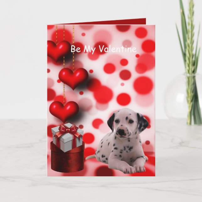Sei mein Valentiner Dalmatiner Welpenhund Feiertagskarte (Vorderseite)