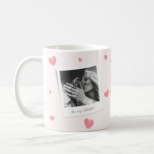 Sei mein Valentiner| personalisiertes Foto |Rotes  Kaffeetasse (Links)