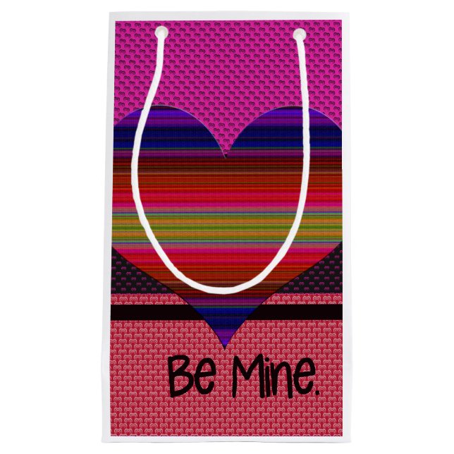 Sei mein Valentiner Regenbogenherz Kleine Geschenktüte (Vorderseite)