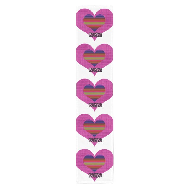 Sei mein Valentiner Regenbogenherz Kurzer Tischläufer (Vorderseite)