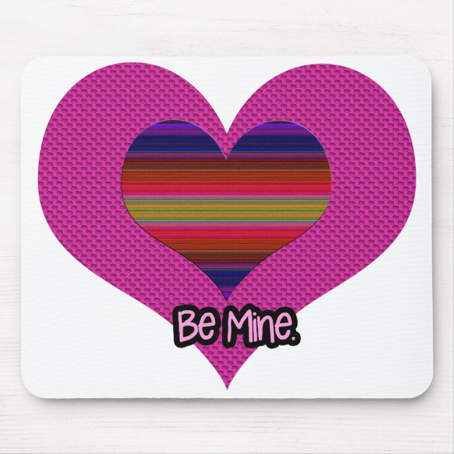 Sei mein Valentiner Regenbogenherz Mousepad (Vorne)