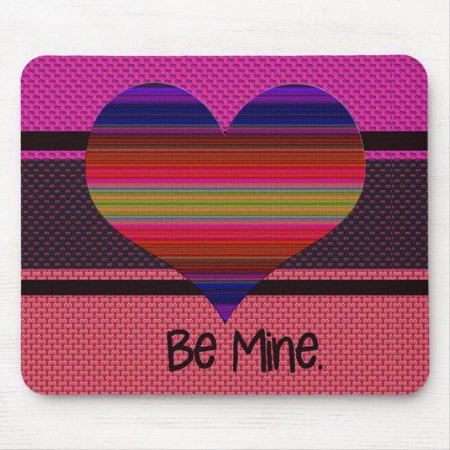 Sei mein Valentiner Regenbogenherz Mousepad (Vorne)