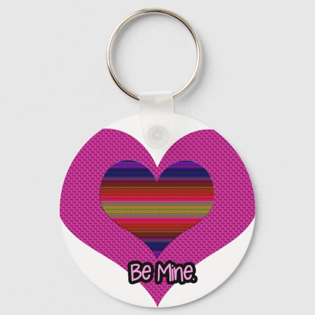 Sei mein Valentiner Regenbogenherz Schlüsselanhänger (Vorderseite)