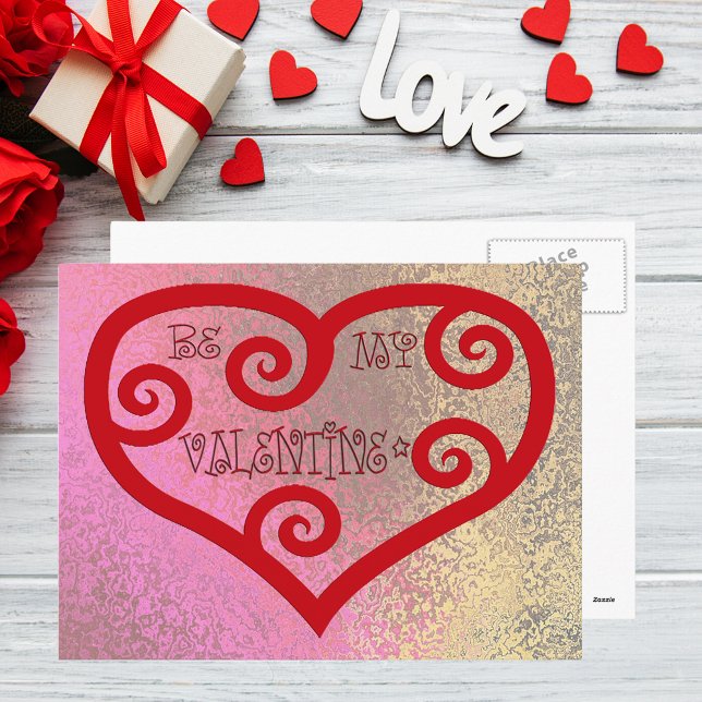 Sei mein Valentinherz Feiertagspostkarte (Be My Valentine Heart Holiday Postcard)