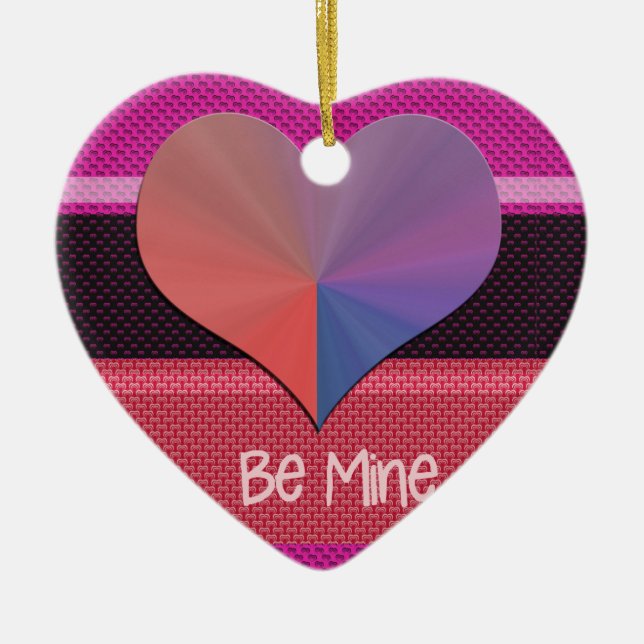 Sei mein Valentinherz Keramik Ornament (Vorne)