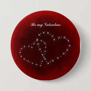 Sei mein Valentinisches Rotes Herz Button