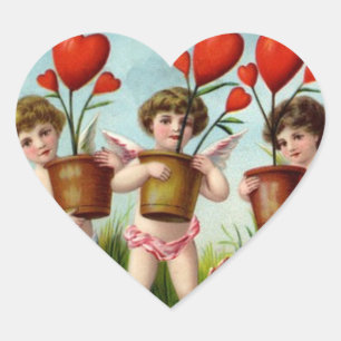 Sei mein Valentins-Cupid Herz-Aufkleber