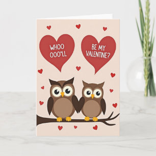 Sei-mein-Valentins-Eulen-Liebeskarte Karte
