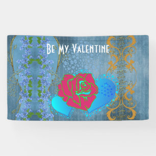 Sei mein Valentins- Romantische Rose, schwungvolle Banner