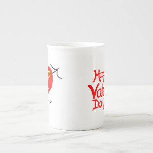 Sei mein Valentinsherz  Bone China Herz Tasse
