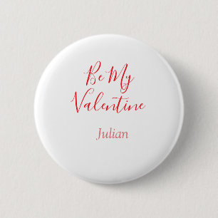 Sei mein Valentinsname elegante Liebespaar Button