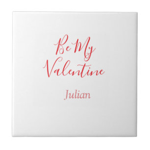 Sei mein Valentinsname elegante Liebespaar Fliese